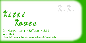 kitti koves business card